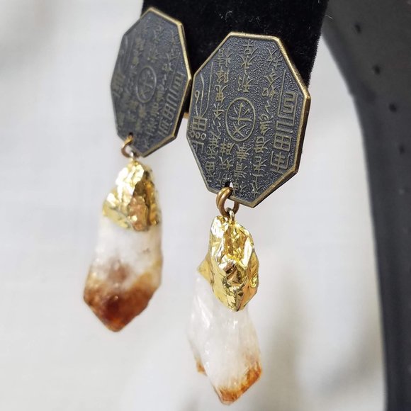 Karen Roache Unique Chinese Good Luck Crystal Clip-on Earrings - Picture 6 of 15